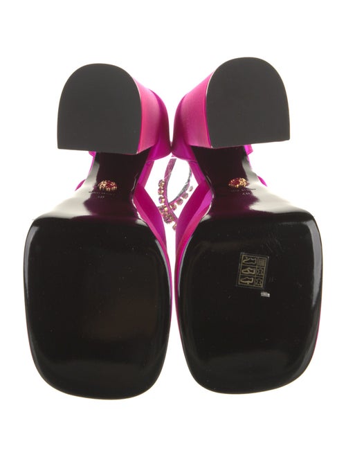 Versace Satin Crystal Embellishments D'Orsay Pumps