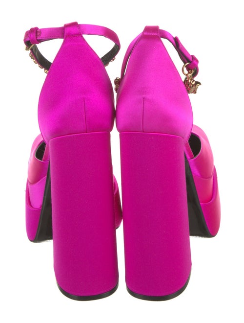 Versace Satin Crystal Embellishments D'Orsay Pumps