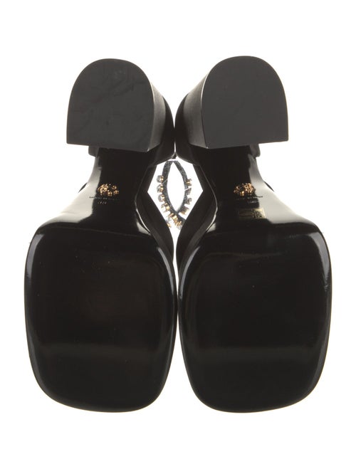 Versace Satin Crystal Embellishments D'Orsay Pumps