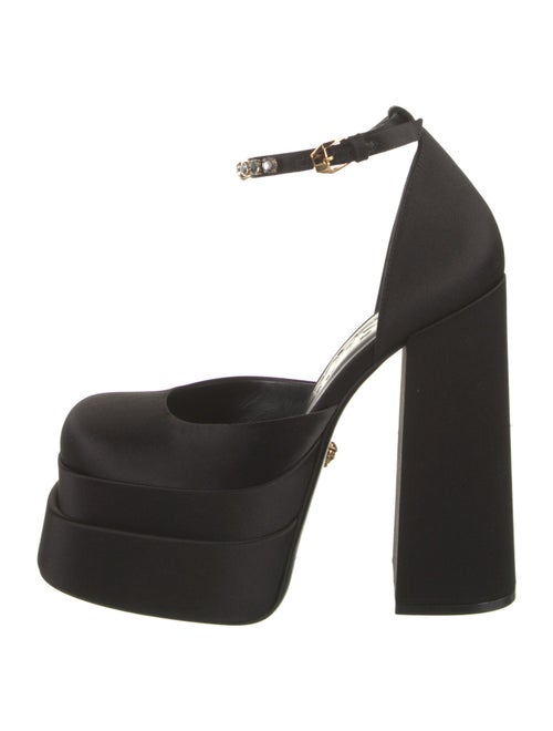 Versace Satin Crystal Embellishments D'Orsay Pumps