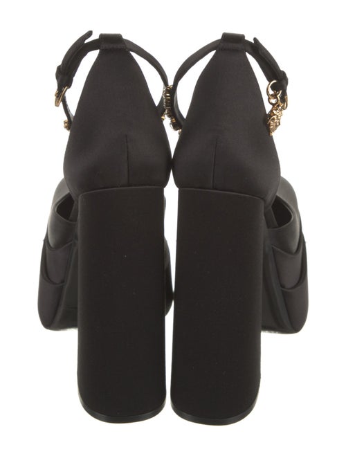 Versace Satin Crystal Embellishments D'Orsay Pumps
