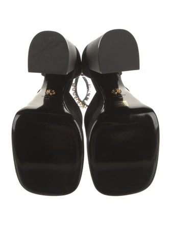 Versace Satin Crystal Embellishments D'Orsay Pumps