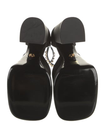 Versace Satin Crystal Embellishments D'Orsay Pumps