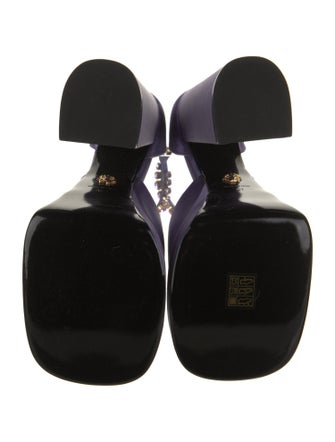 Versace Satin Crystal Embellishments D'Orsay Pumps