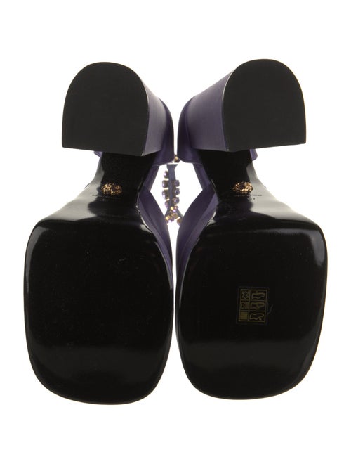 Versace Satin Crystal Embellishments D'Orsay Pumps