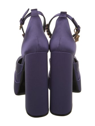 Versace Satin Crystal Embellishments D'Orsay Pumps