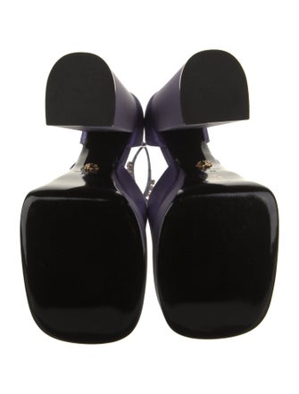 Versace Satin Crystal Embellishments D'Orsay Pumps