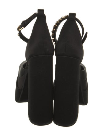 Versace Satin Crystal Embellishments D'Orsay Pumps