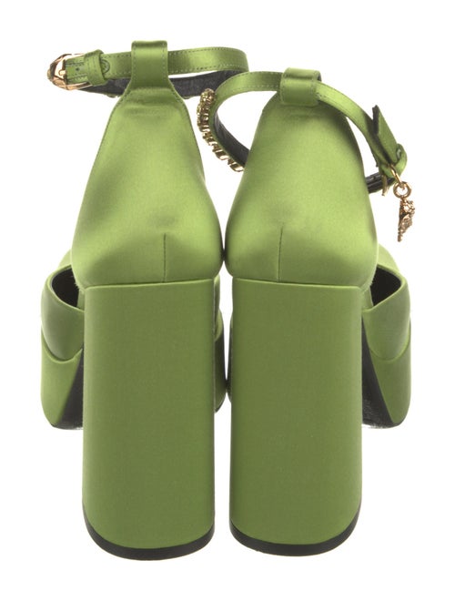 Versace Satin Crystal Embellishments D'Orsay Pumps