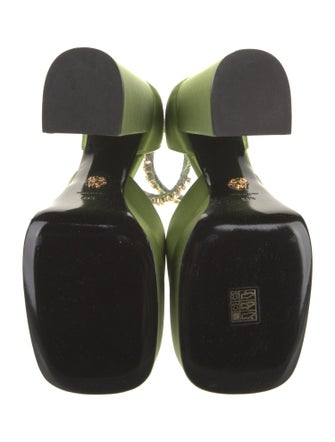 Versace Satin Crystal Embellishments D'Orsay Pumps