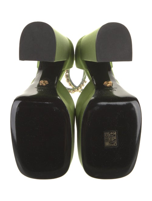 Versace Satin Crystal Embellishments D'Orsay Pumps