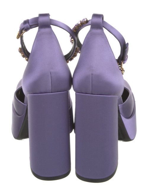Versace Satin Crystal Embellishments D'Orsay Pumps