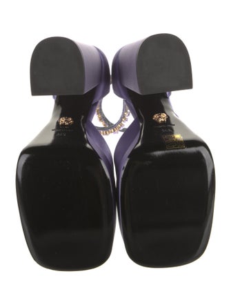 Versace Satin Crystal Embellishments D'Orsay Pumps