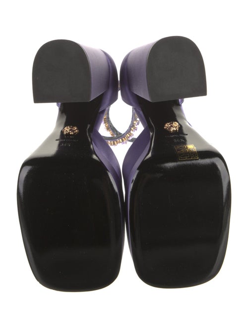 Versace Satin Crystal Embellishments D'Orsay Pumps