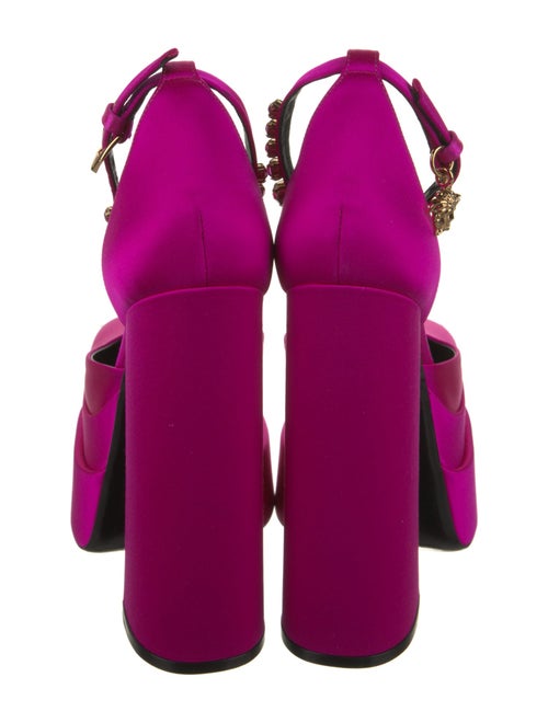 Versace Satin Crystal Embellishments D'Orsay Pumps