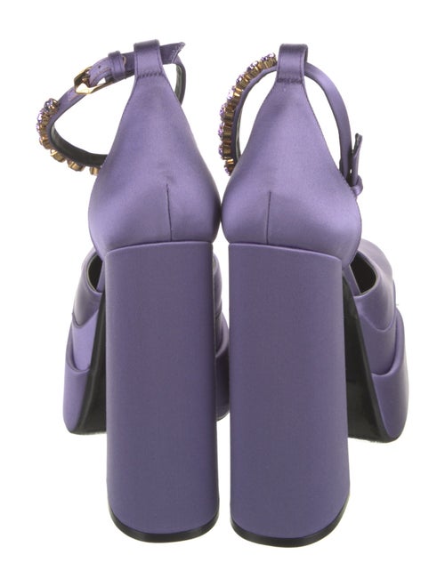 Versace Satin Crystal Embellishments D'Orsay Pumps