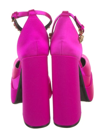 Versace Satin Crystal Embellishments D'Orsay Pumps