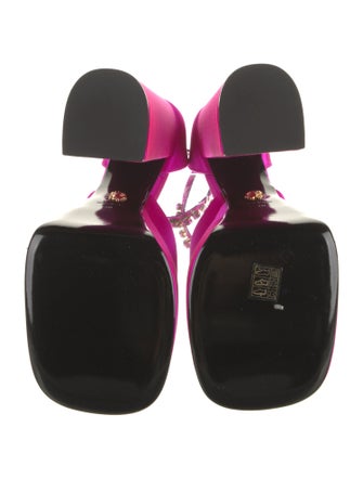 Versace Satin Crystal Embellishments D'Orsay Pumps