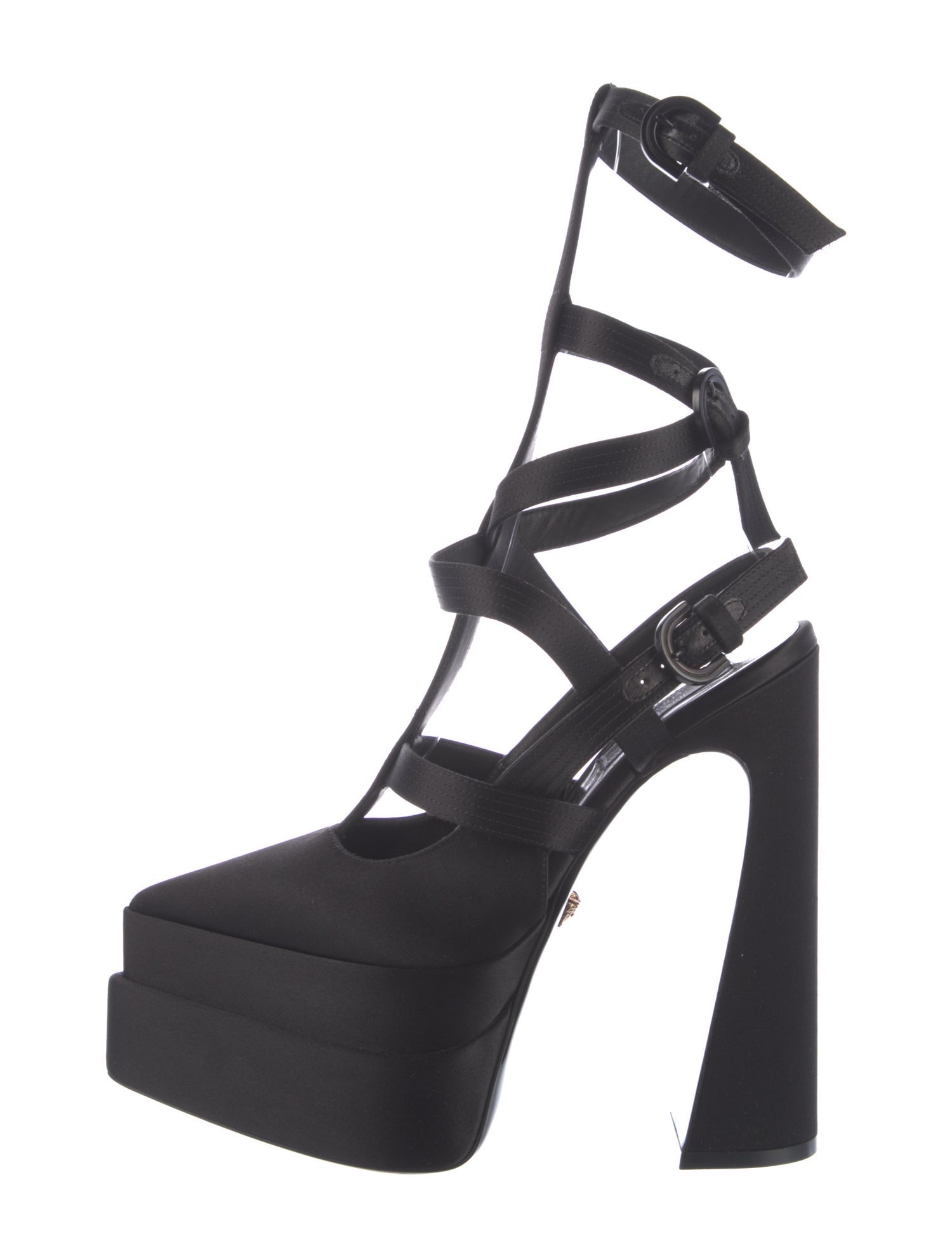 Versace Satin T-Strap Pumps w/ Tags