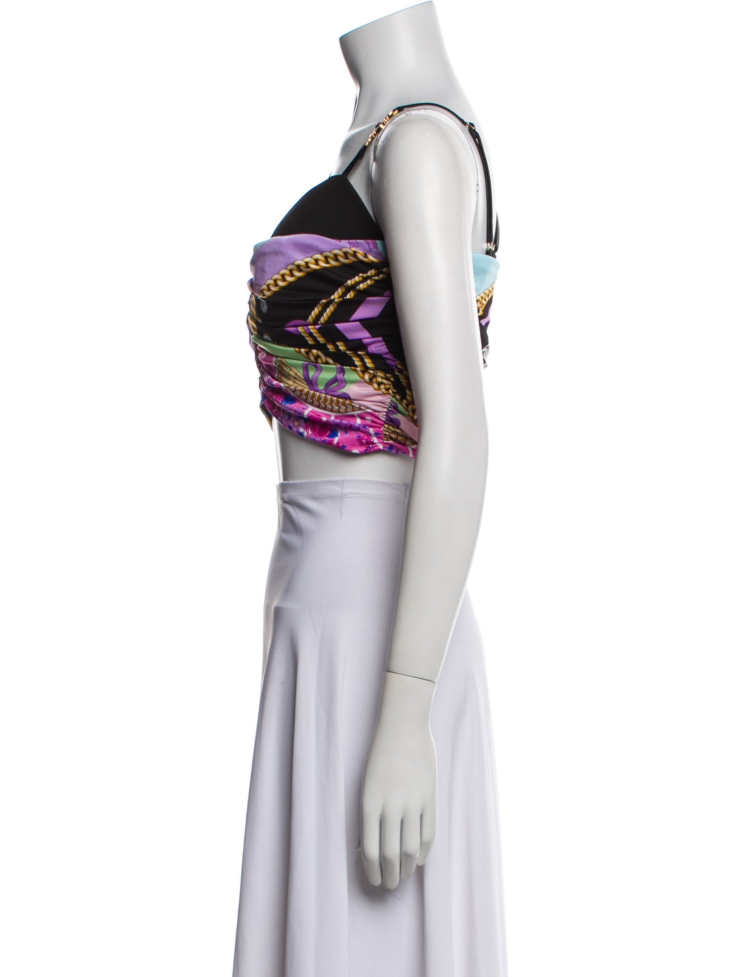 Versace Printed Square Neckline Crop Top w/ Tags