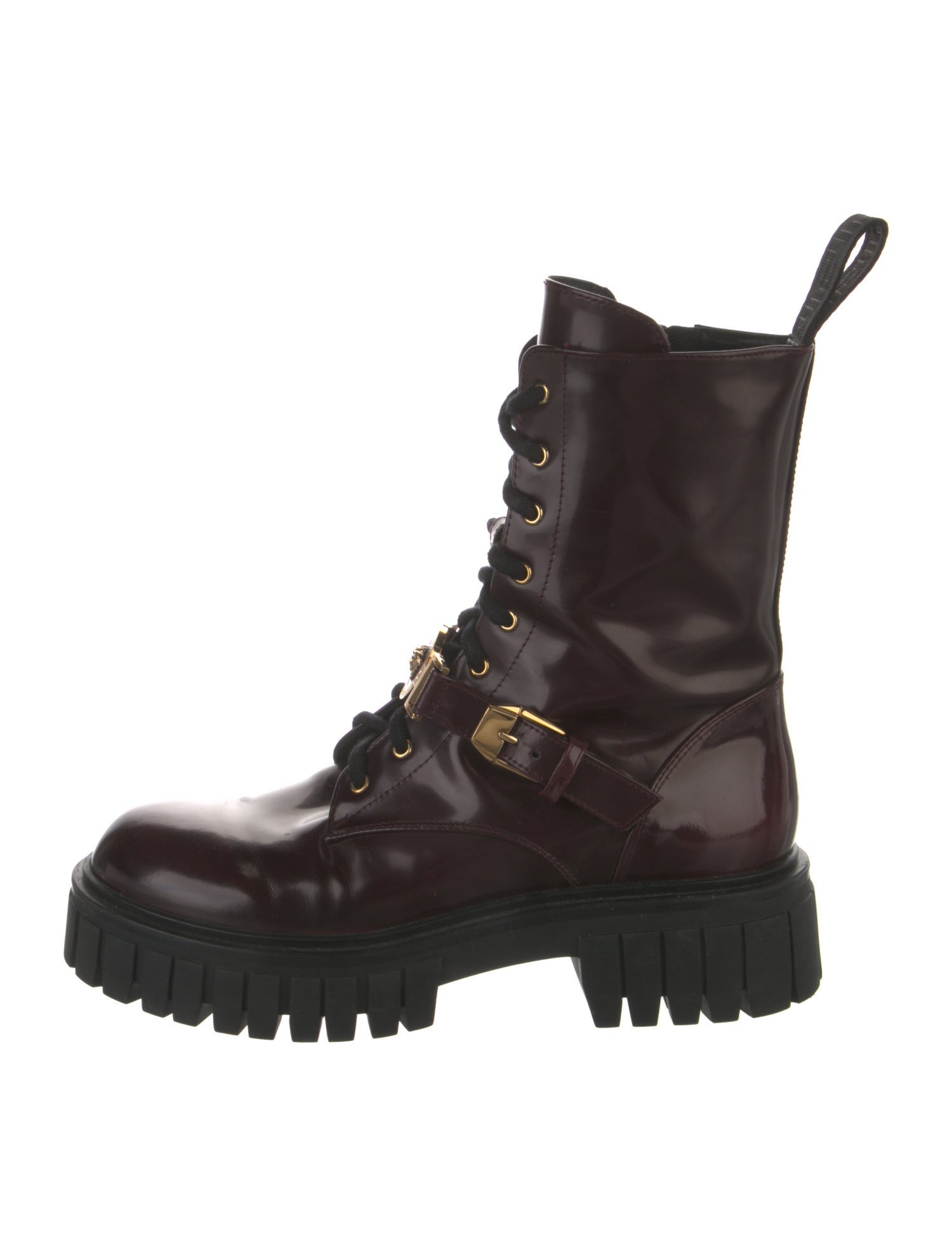 Versace Leather Combat Boots