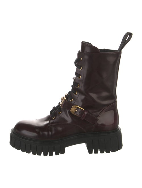 Versace Leather Combat Boots