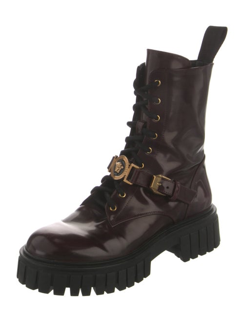 Versace Leather Combat Boots