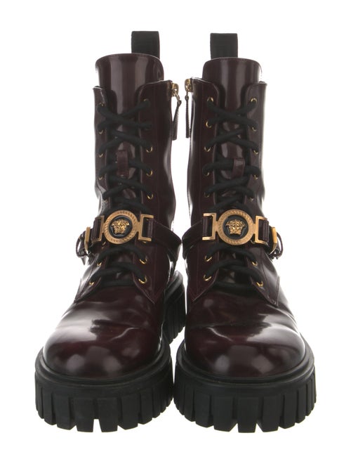 Versace Leather Combat Boots