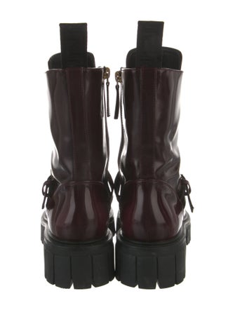 Versace Leather Combat Boots