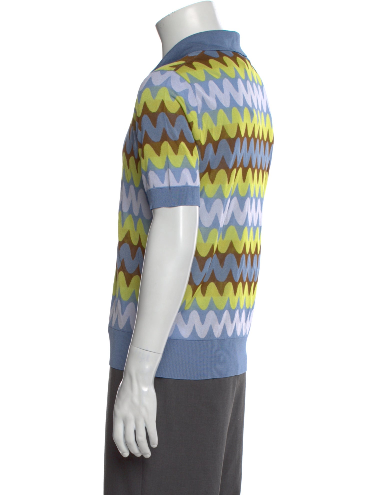 Versace Striped Collar Polo Shirt w/ Tags