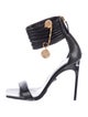 Versace Leather Pleated Accents Sandals