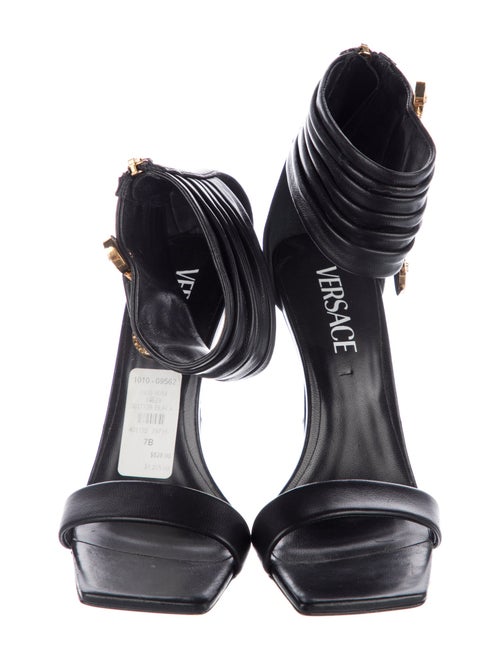 Versace Leather Pleated Accents Sandals