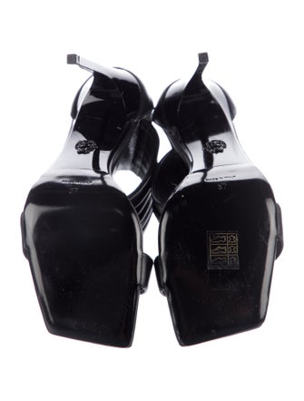 Versace Leather Pleated Accents Sandals