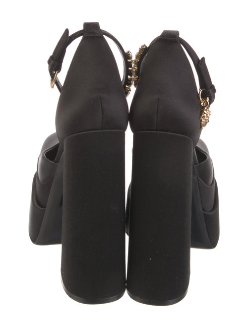 Versace Satin Crystal Embellishments D'Orsay Pumps