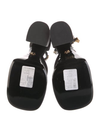 Versace Satin Crystal Embellishments D'Orsay Pumps