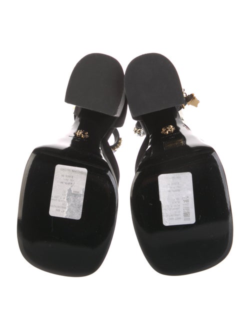 Versace Satin Crystal Embellishments D'Orsay Pumps