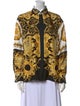 Versace Silk Printed Button-Up Top