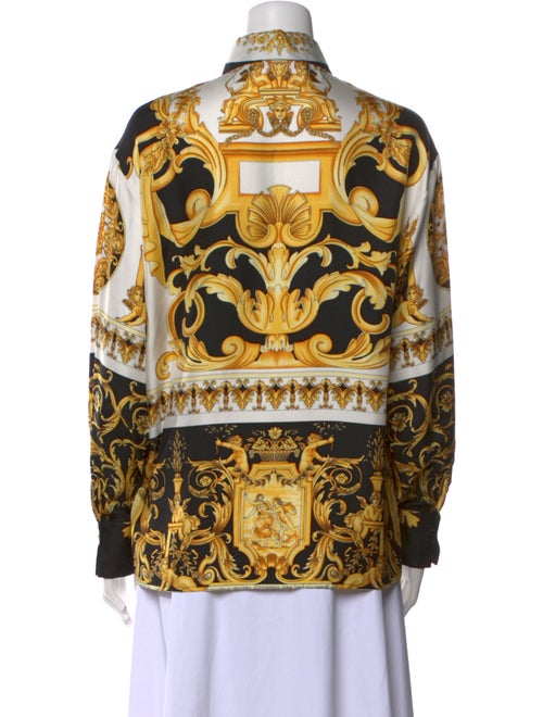 Versace Silk Printed Button-Up Top