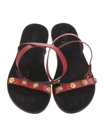 Versace Medusa Insignia Leather Sandals