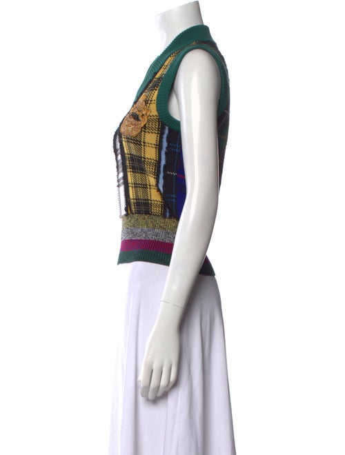 Versace Wool Plaid Print Sweater