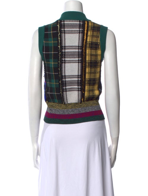 Versace Wool Plaid Print Sweater