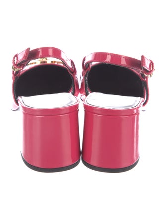 Versace Medusa Insignia Patent Leather Slingback Pumps