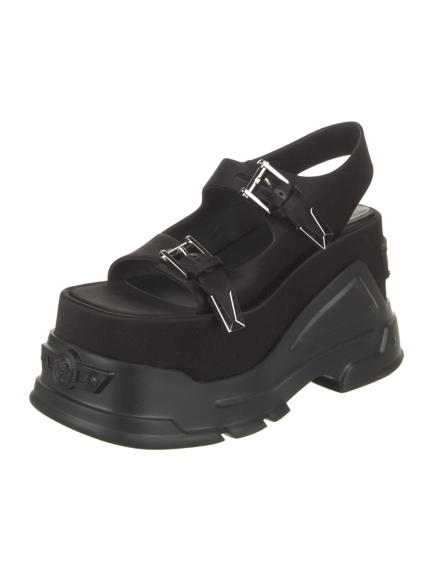 Versace Anthem Medusa Insignia Slingback Sandals