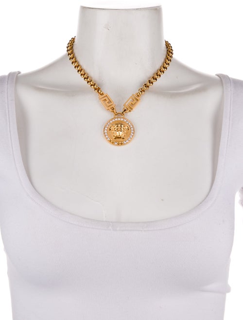 Versace Crystal La Medusa Pendant Necklace