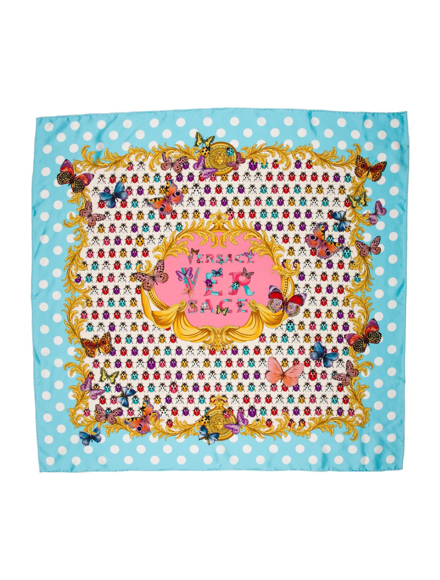 Versace Silk Printed Scarf w/ Tags