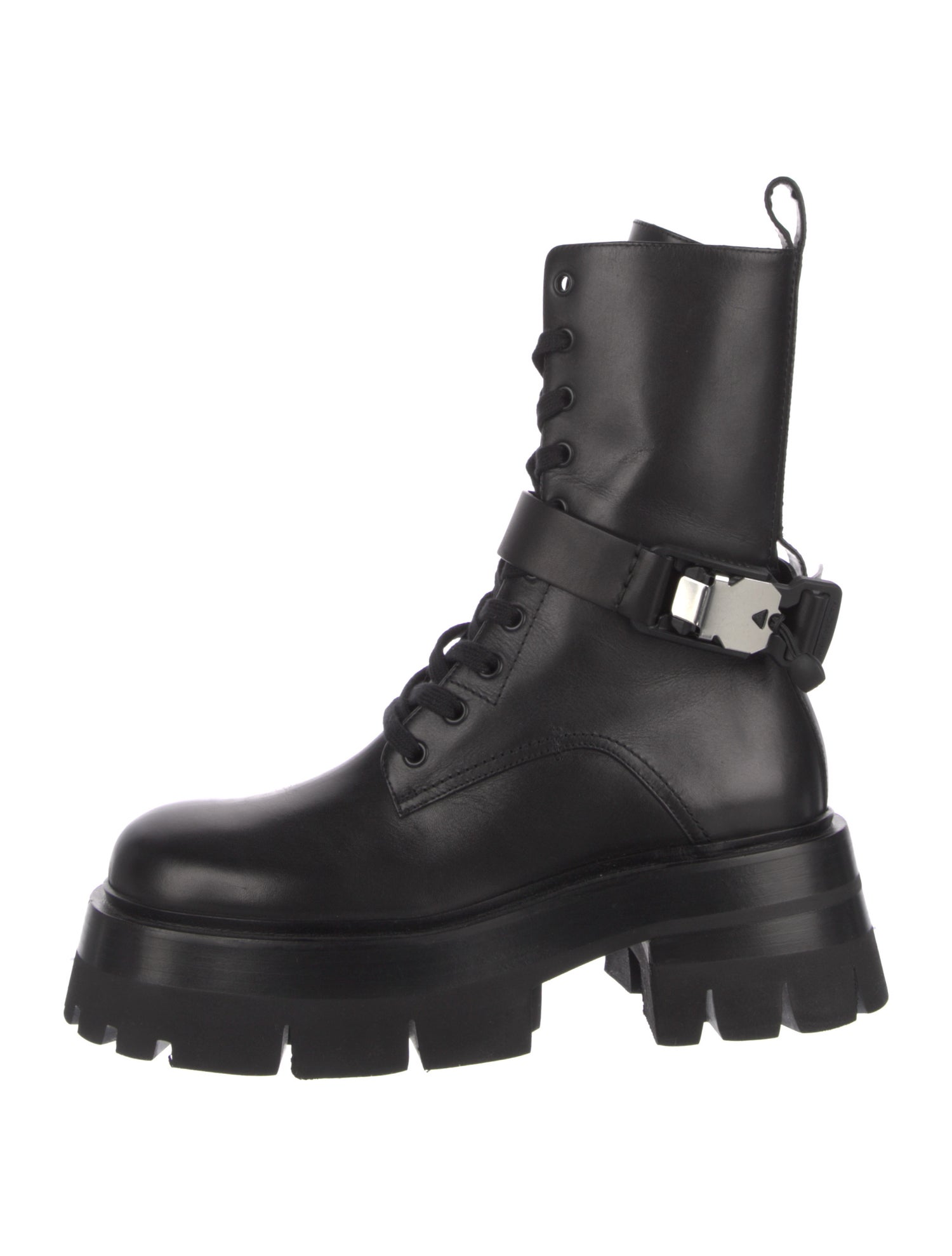 Versace Leather Combat Boots