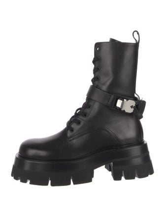 Versace Leather Combat Boots