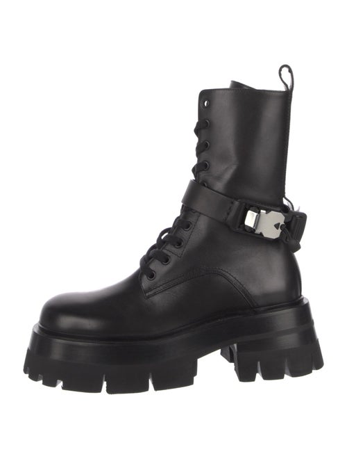 Versace Leather Combat Boots