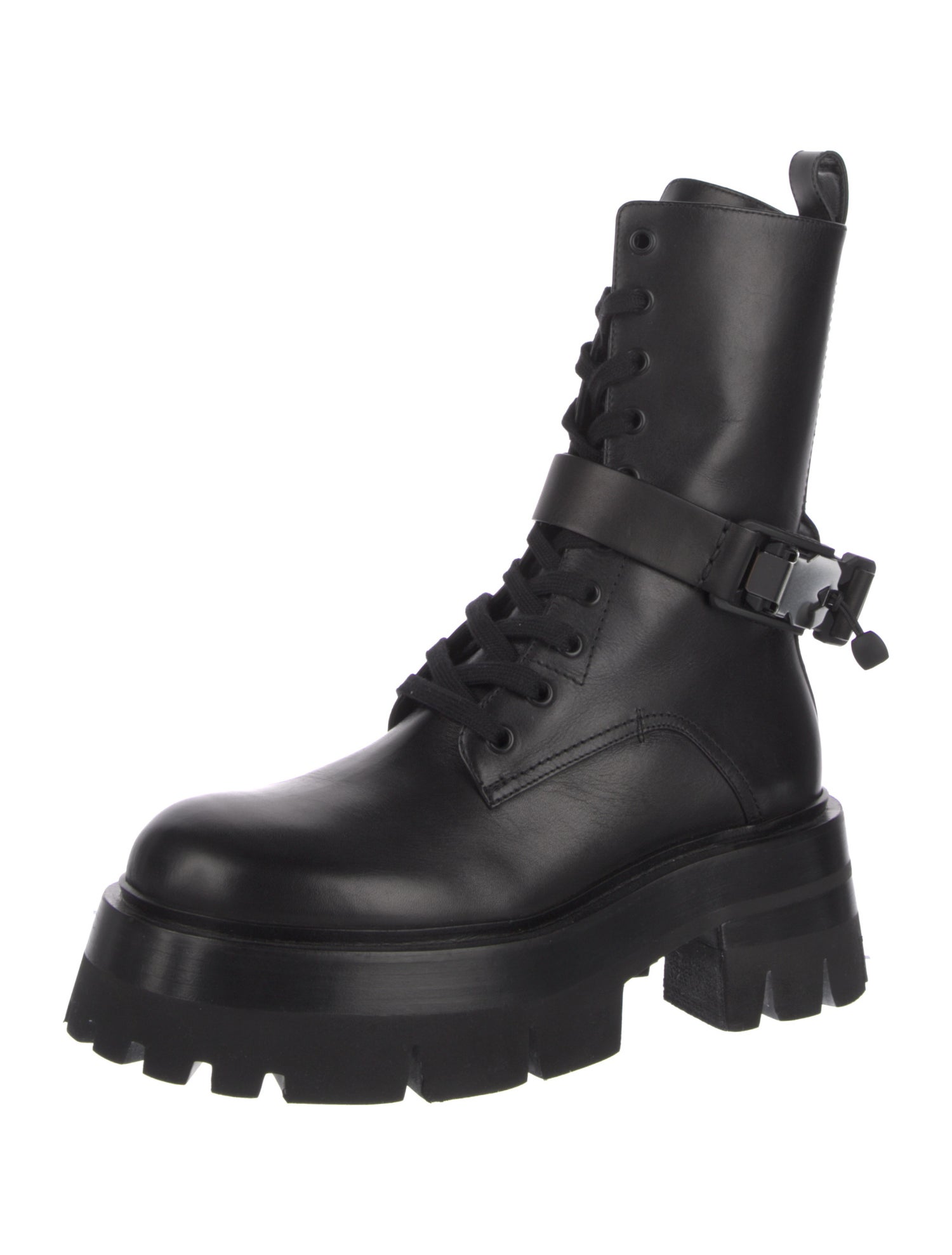Versace Leather Combat Boots