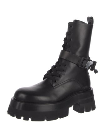 Versace Leather Combat Boots